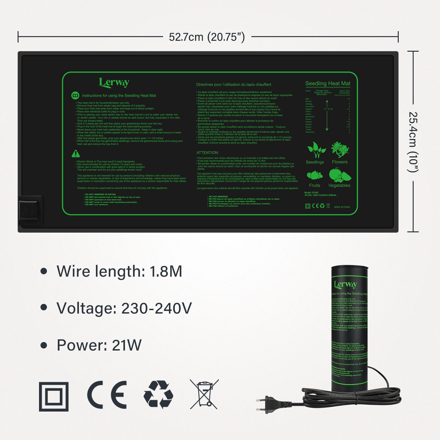 LERWAY 21W Seedling Heating Ma - Seedling Heat Pad review and price